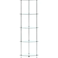 vidaXL Estantería 5 niveles cristal templado 30x30x130 cm Transparente Hot