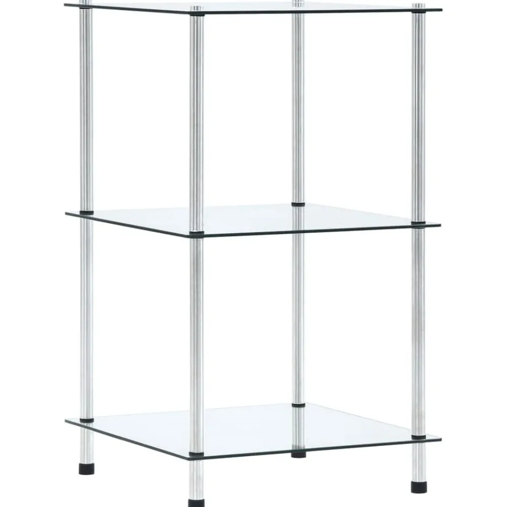 vidaXL Estanterías-Estantería 3 niveles cristal templado 40x40x67 cm