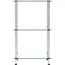 vidaXL Estanterías-Estantería 3 niveles cristal templado 40x40x67 cm