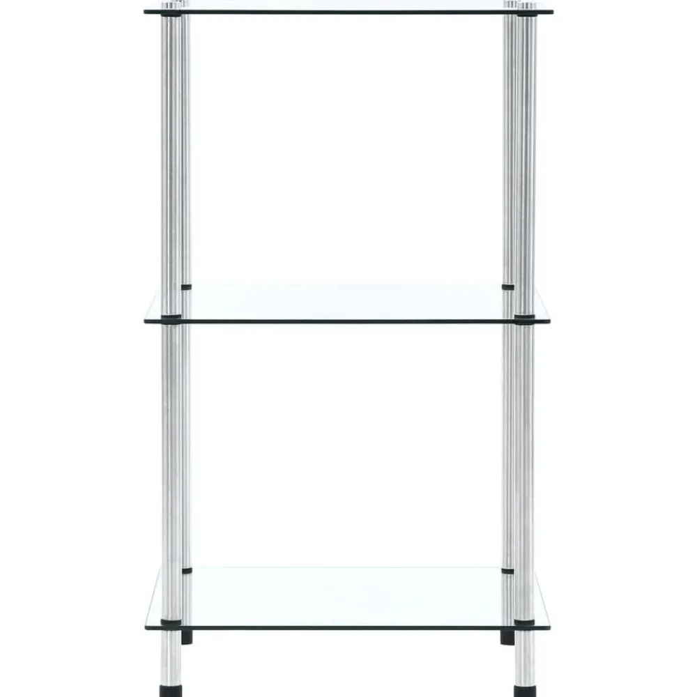 vidaXL Estanterías-Estantería 3 niveles cristal templado 40x40x67 cm