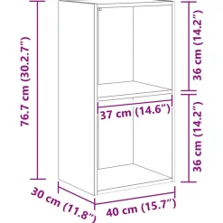 vidaXL Estanterías-Estantería 2 niveles madera contrachapada 40x30x76,5 cm