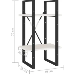 vidaXL Estanterías-Estantería 2 niveles madera maciza de pino 40x30x70 cm