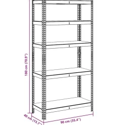 vidaXL Estantería almacenaje 5 niveles madera ingeniería acero Azul Sale