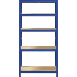 vidaXL Estantería almacenaje 5 niveles madera ingeniería acero Azul Sale