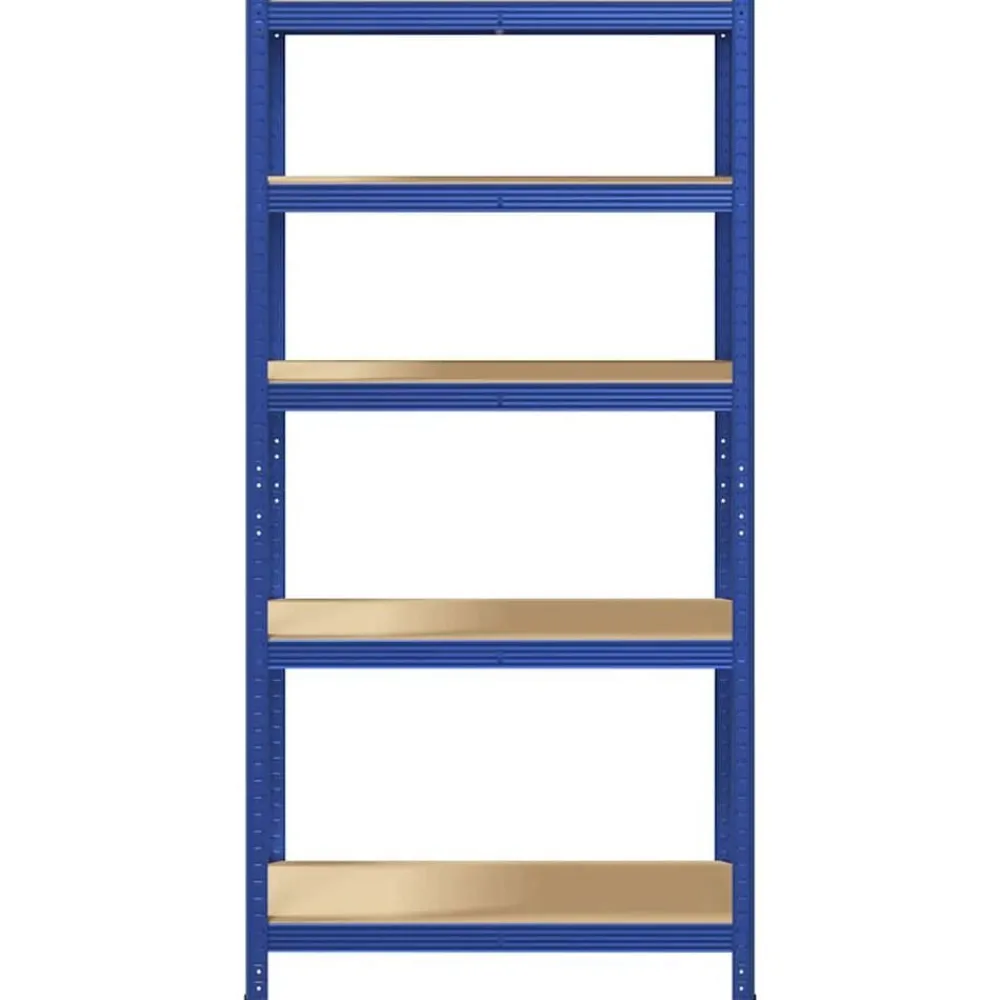 vidaXL Estantería almacenaje 5 niveles madera ingeniería acero Azul Sale