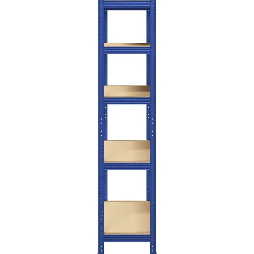 vidaXL Estantería almacenaje 5 niveles madera ingeniería acero Azul Sale