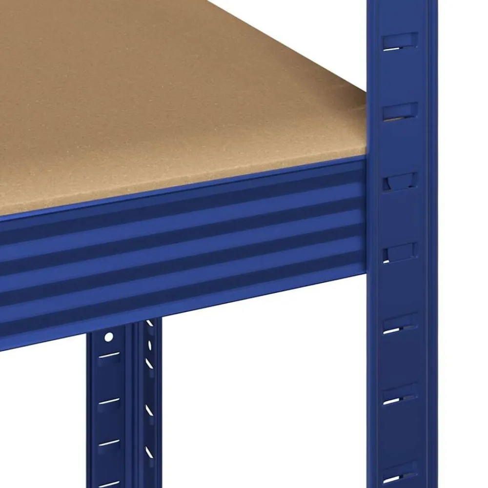 vidaXL Estantería almacenaje 5 niveles madera ingeniería acero Azul Sale
