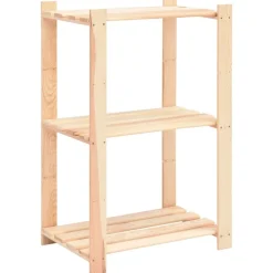 vidaXL Estantería almacenaje 3 niveles madera pino maciza 150 kg