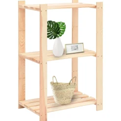 vidaXL Estantería almacenaje 3 niveles madera pino maciza 150 kg