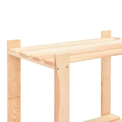 vidaXL Estantería almacenaje 3 niveles madera pino maciza 150 kg