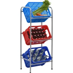 vidaXL Estantería almacenaje para 3 cajas acero plateado 50x33x116 cm Clearance