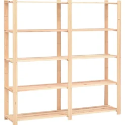 vidaXL Estantería almacenaje 5 niveles madera pino maciza 500 kg Best