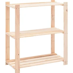 vidaXL Almacenamiento Industrial-Estantería almacenaje 3 niveles madera pino maciza 150 kg