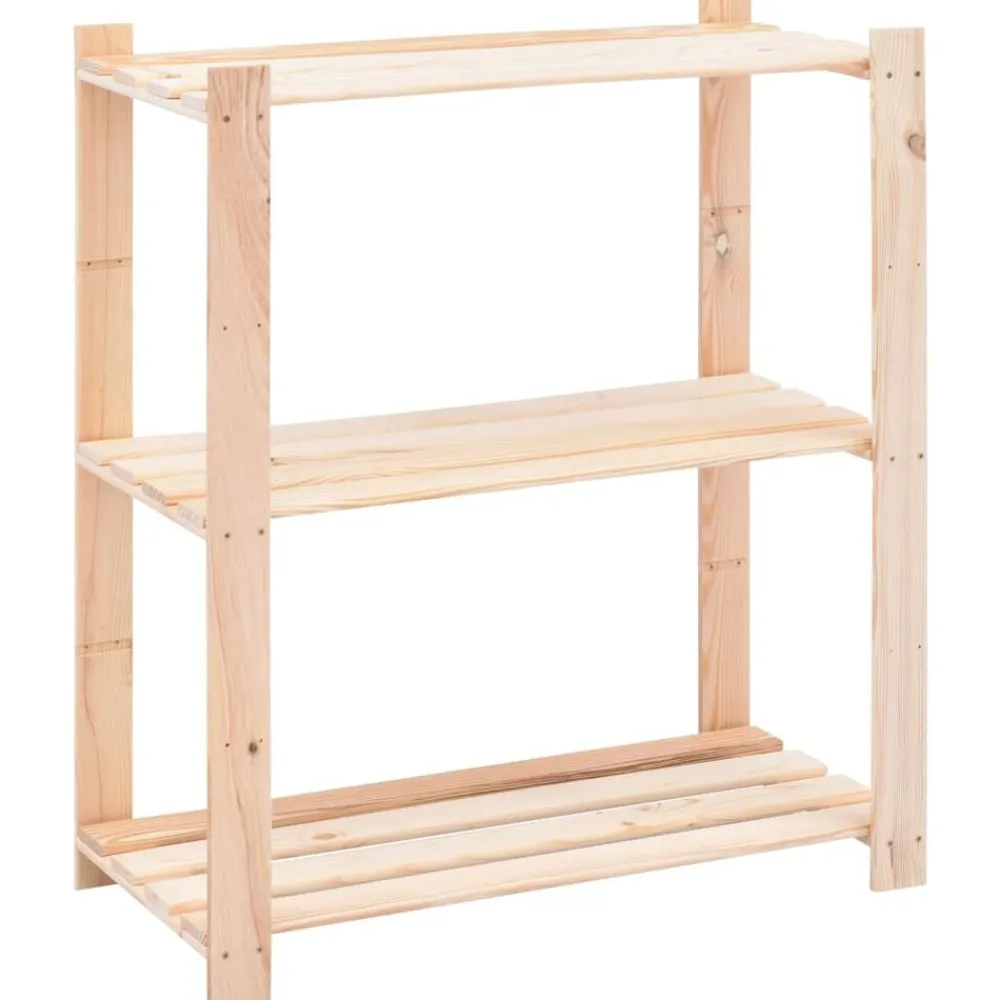 vidaXL Almacenamiento Industrial-Estantería almacenaje 3 niveles madera pino maciza 150 kg