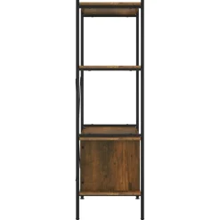 vidaXL Estantería armario 4 niveles contrachapada y acero 80x40x130 cm Marrón oscuro Hot