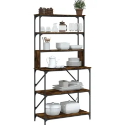 vidaXL Cocina Y Comedor-Estantería cocina 6 niveles madera 90x40x180 cm