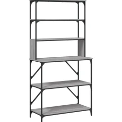 vidaXL Estantería cocina 6 niveles madera 90x40x180 cm Gris sonoma Best