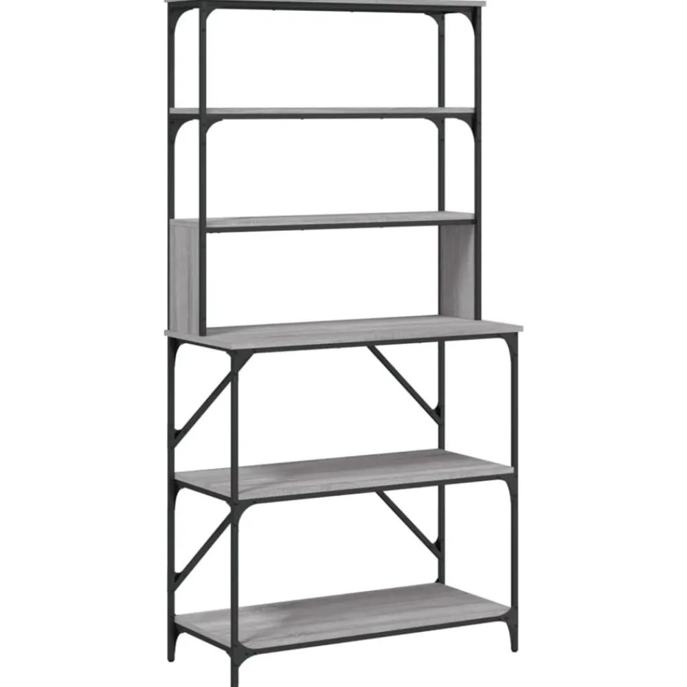vidaXL Estantería cocina 6 niveles madera 90x40x180 cm Gris sonoma Best