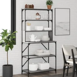 vidaXL Estantería cocina 6 niveles madera 90x40x180 cm Gris sonoma Best