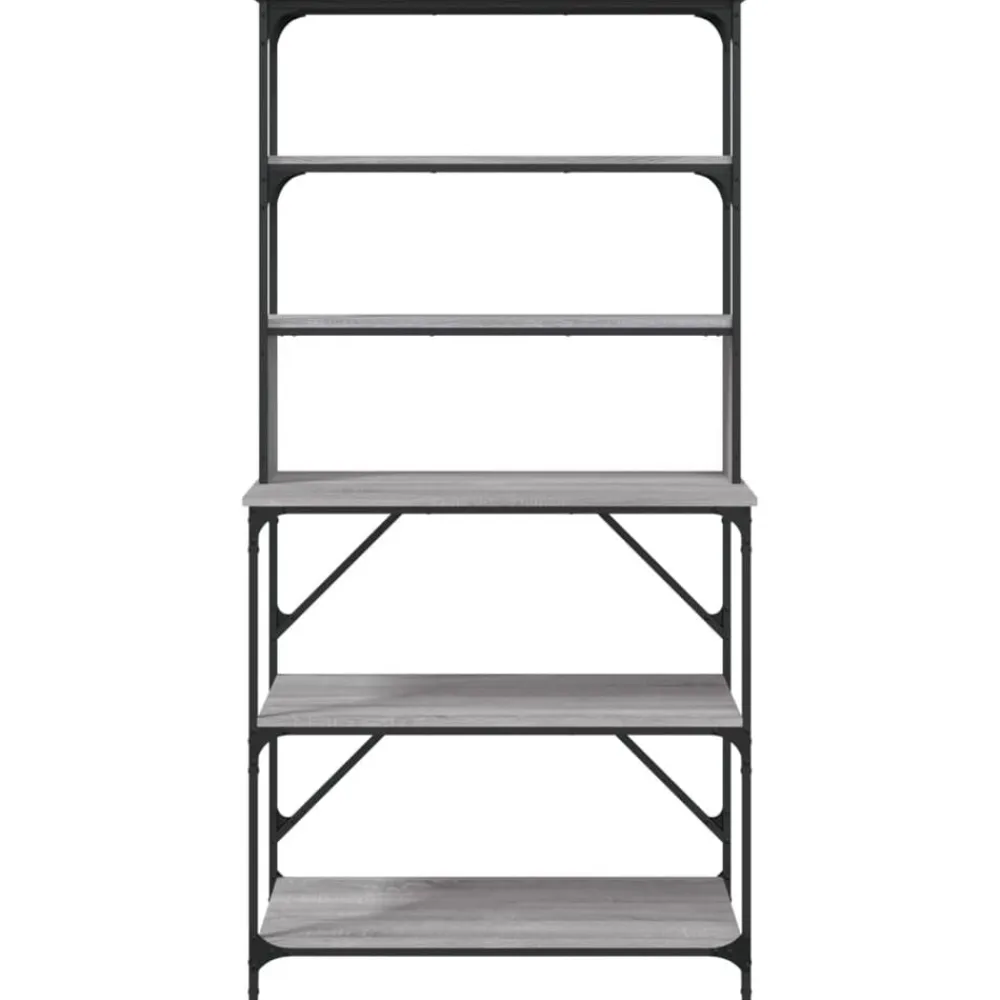 vidaXL Estantería cocina 6 niveles madera 90x40x180 cm Gris sonoma Best
