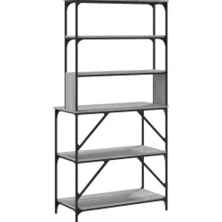vidaXL Estantería cocina 6 niveles madera 90x40x180 cm Gris sonoma Best