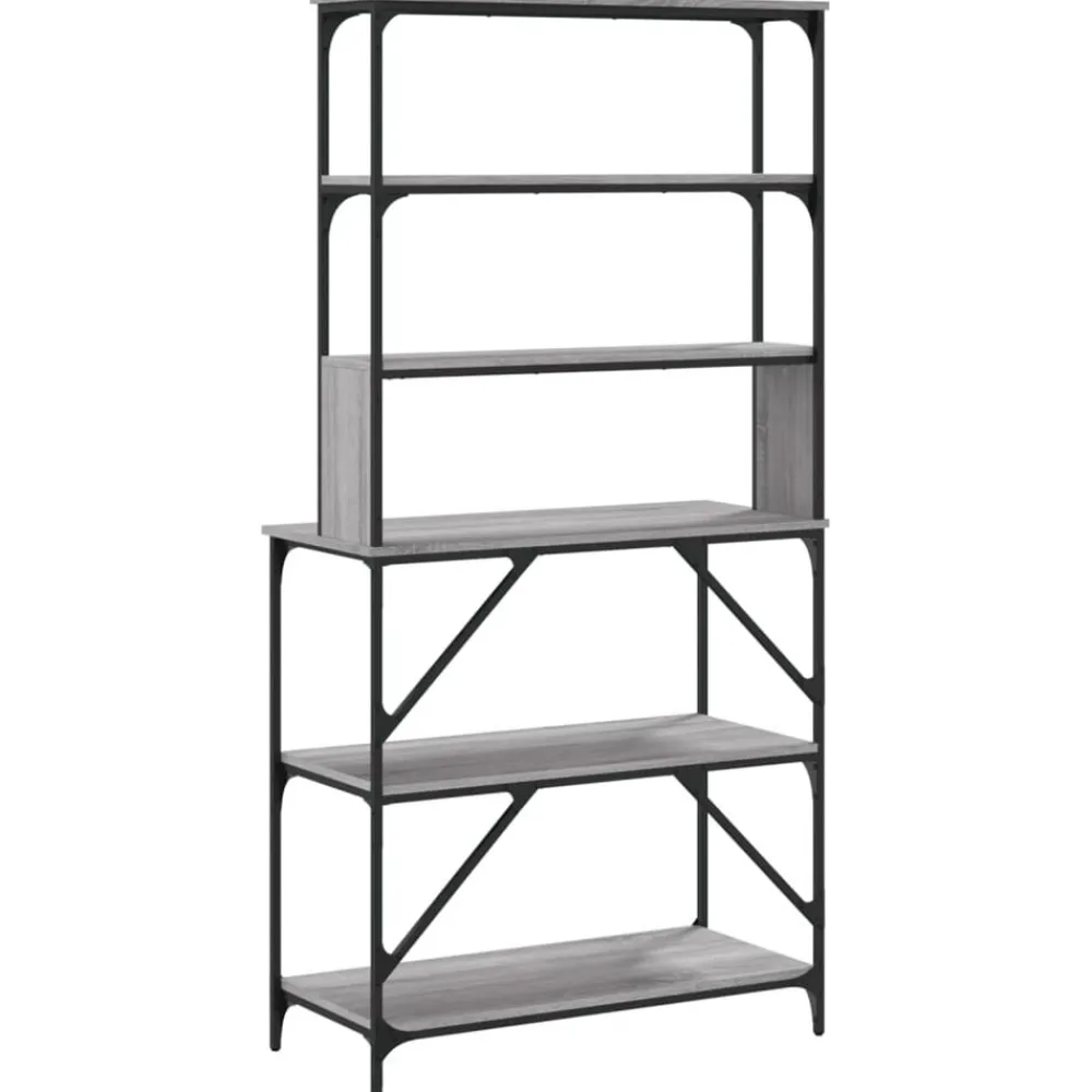 vidaXL Estantería cocina 6 niveles madera 90x40x180 cm Gris sonoma Best