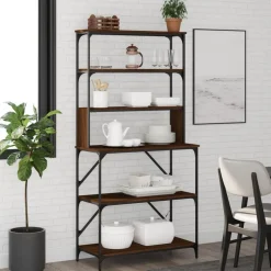 vidaXL Cocina Y Comedor-Estantería cocina 6 niveles madera roble marrón 90x40x180 cm