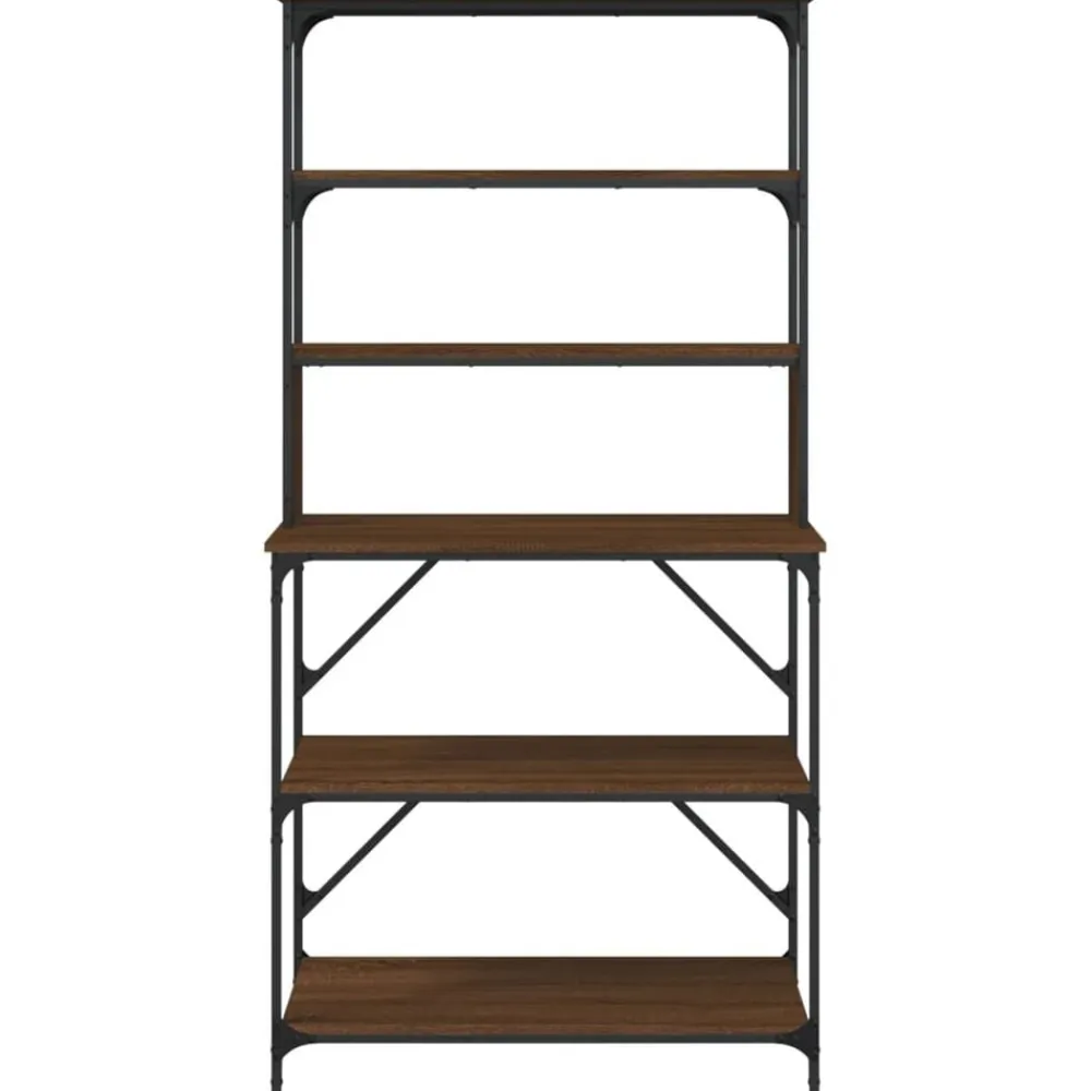 vidaXL Cocina Y Comedor-Estantería cocina 6 niveles madera roble marrón 90x40x180 cm