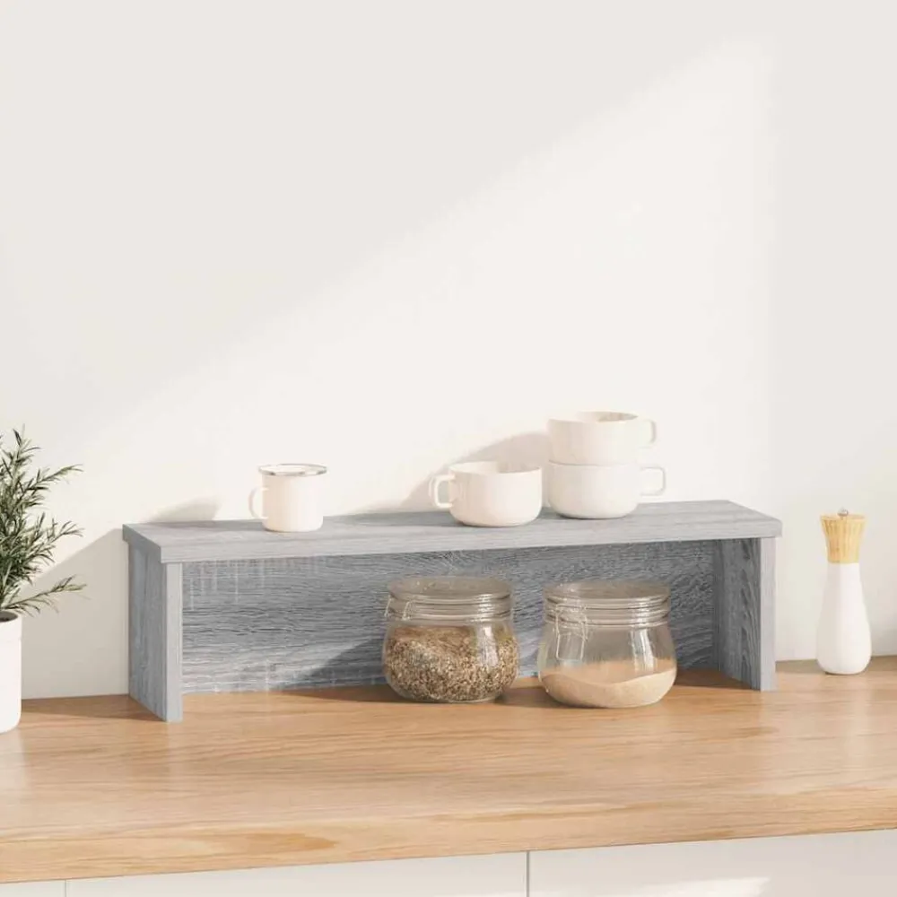 vidaXL Estantería cocina apilable madera ingeniería Gris sonoma