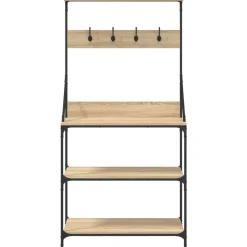 vidaXL Estantería cocina con ganchos 4 niveles madera ingeniería roble Roble Sonoma Online