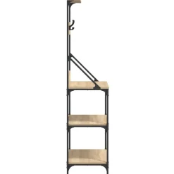 vidaXL Estantería cocina con ganchos 4 niveles madera ingeniería roble Roble Sonoma Online