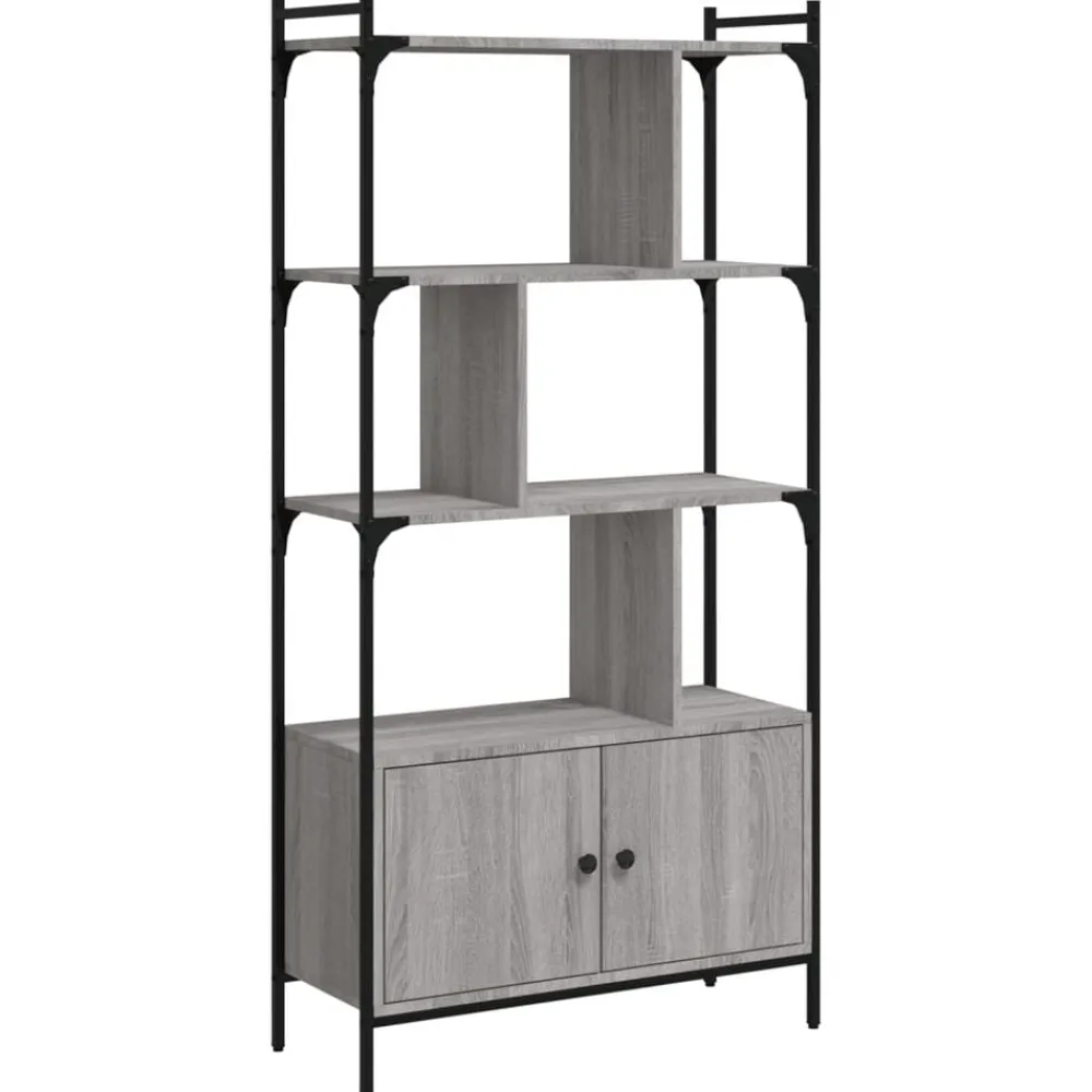 vidaXL Estanterías-Estantería con puertas madera 76,5x30x154,5 cm