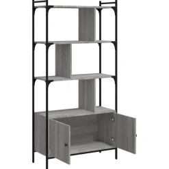 vidaXL Estanterías-Estantería con puertas madera 76,5x30x154,5 cm