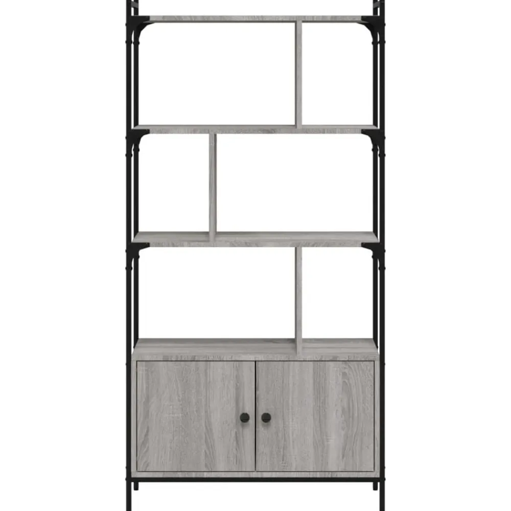 vidaXL Estanterías-Estantería con puertas madera 76,5x30x154,5 cm