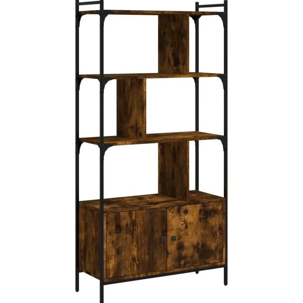 vidaXL Estanterías-Estantería con puertas madera 76,5x30x154,5 cm