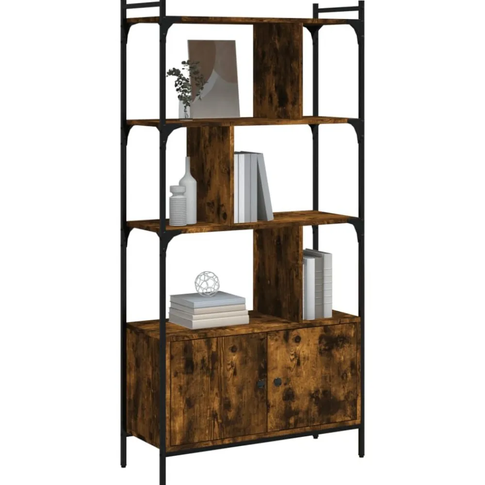 vidaXL Estanterías-Estantería con puertas madera 76,5x30x154,5 cm