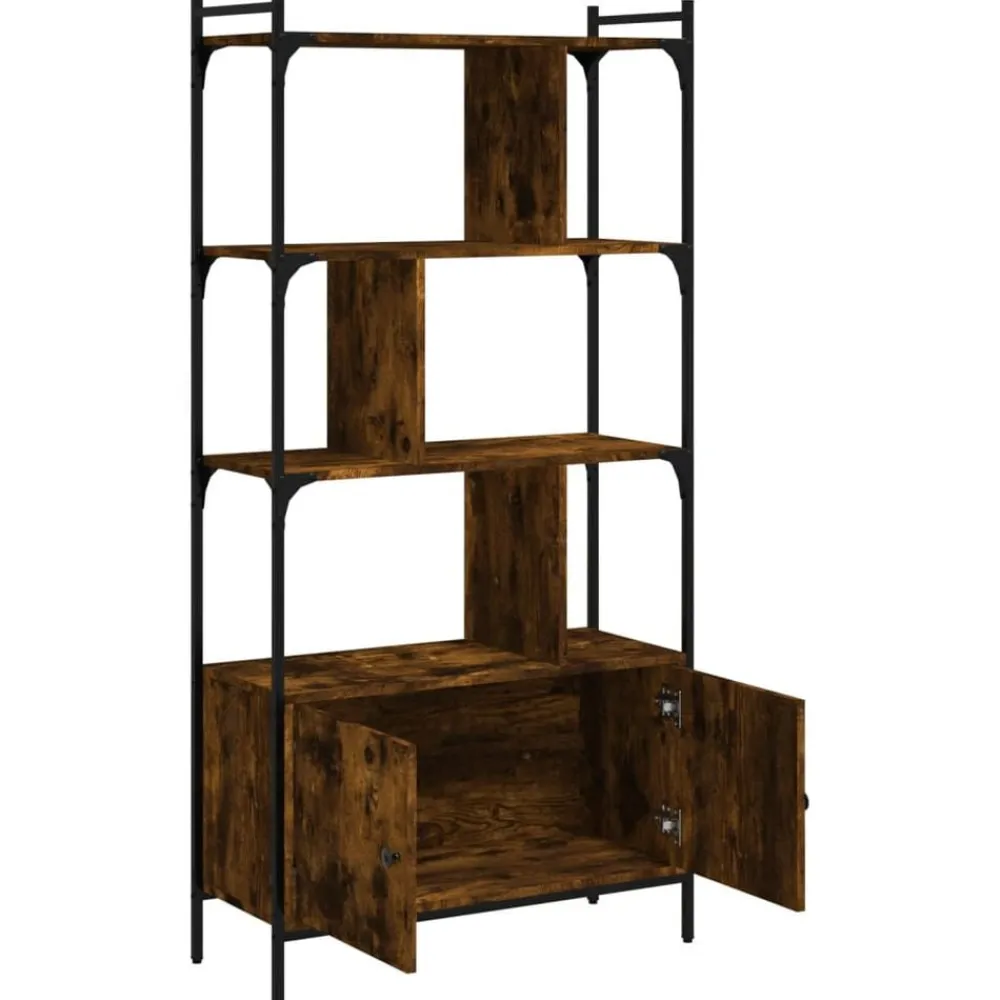 vidaXL Estanterías-Estantería con puertas madera 76,5x30x154,5 cm