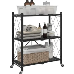 vidaXL Herramientas-Estantería con ruedas de acero negro 71x34x88 cm