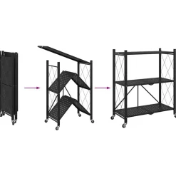vidaXL Herramientas-Estantería con ruedas de acero negro 71x34x88 cm