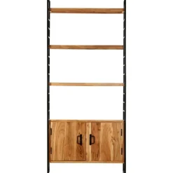 vidaXL Estantería de 4 niveles madera de mango rugosa 80x30x180 cm New