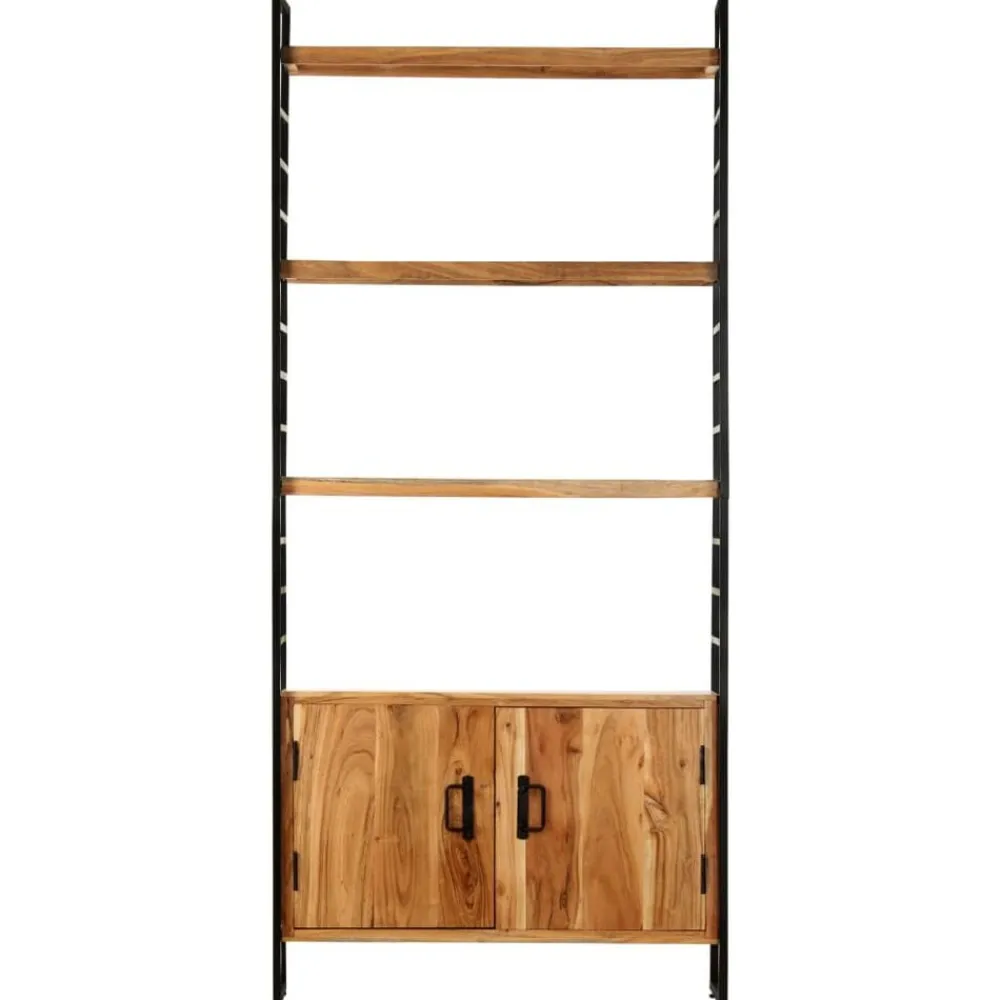 vidaXL Estantería de 4 niveles madera de mango rugosa 80x30x180 cm New
