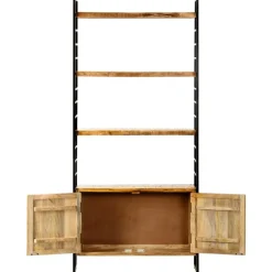 vidaXL Estantería de 4 niveles madera de mango rugosa 80x30x180 cm New