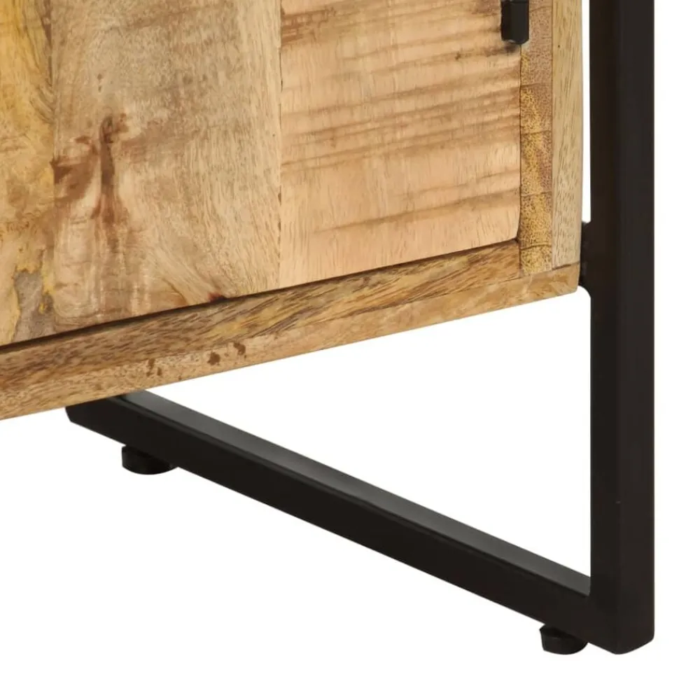 vidaXL Estantería de 4 niveles madera de mango rugosa 80x30x180 cm New