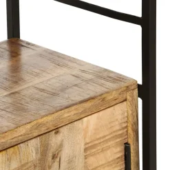 vidaXL Estantería de 4 niveles madera de mango rugosa 80x30x180 cm New