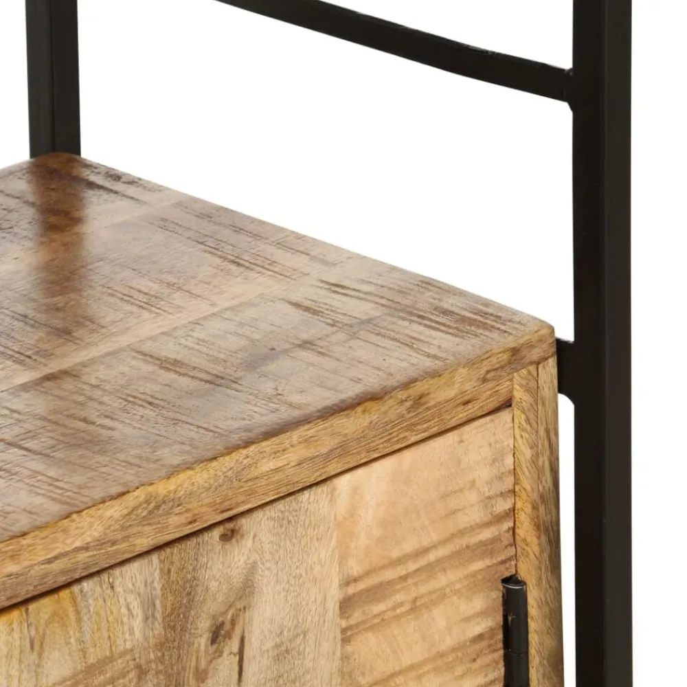 vidaXL Estantería de 4 niveles madera de mango rugosa 80x30x180 cm New