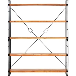 vidaXL Estanterías-Estantería de 5 niveles madera maciza de acacia 140x30x180 cm