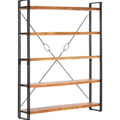 vidaXL Estanterías-Estantería de 5 niveles madera maciza de acacia 140x30x180 cm
