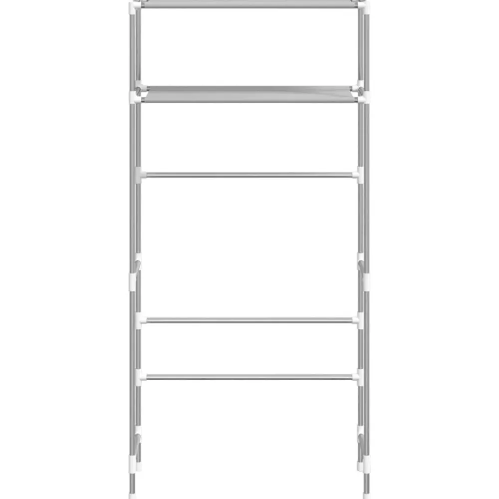 vidaXL Accesorios Para El Baño-Estantería de 2 niveles sobre lavadora hierro 69x28x143 cm