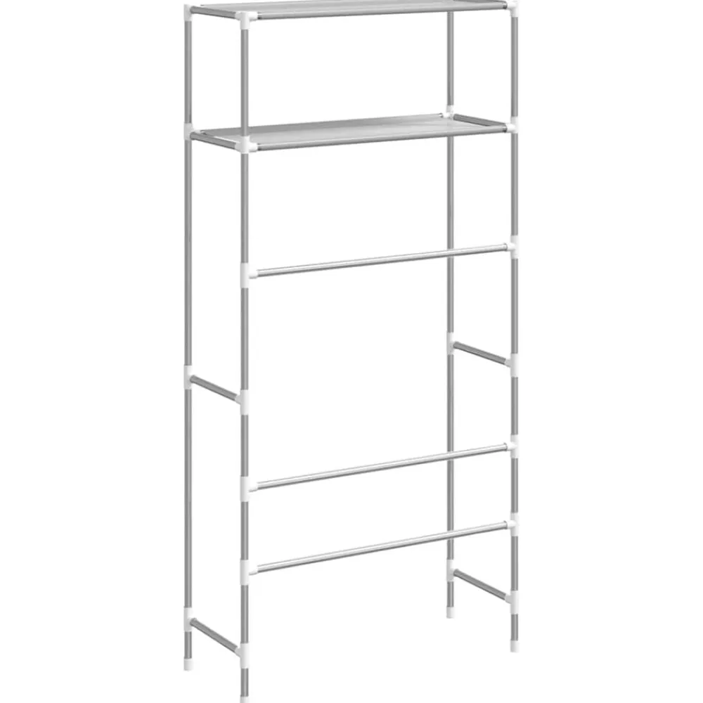 vidaXL Accesorios Para El Baño-Estantería de 2 niveles sobre lavadora hierro 69x28x143 cm