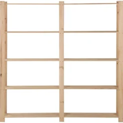 vidaXL Estantería de 5 niveles madera pino maciza 170x28,5x170 cm Natural Clearance